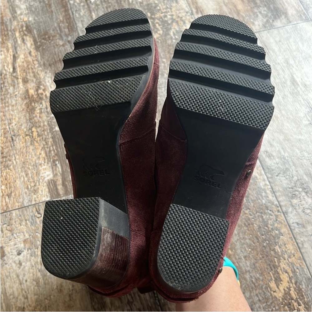Sorel Addington Chelsea Ankle Boots Redwood Waterproof Suede Block Heel - Picture 7 of 9